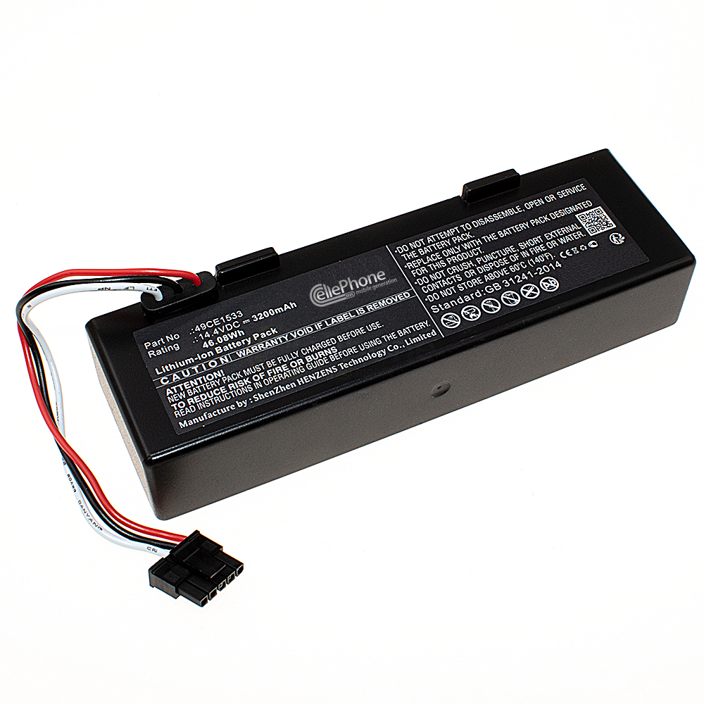 [9774] Batería Li-Ion para Cecotec Conga 3290 3390 3490 3590 3690 3790 3890 (reemplazado 49CE1533) - 3200mAh / 14,4V