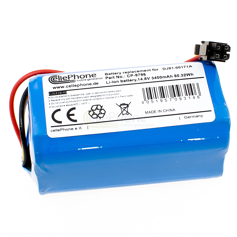batteria Li-Ion per Samsung PowerBot-E VR5000RM VR05R5050WK (sostituisce DJ81-00171A) - 3400mAh / 14,8V