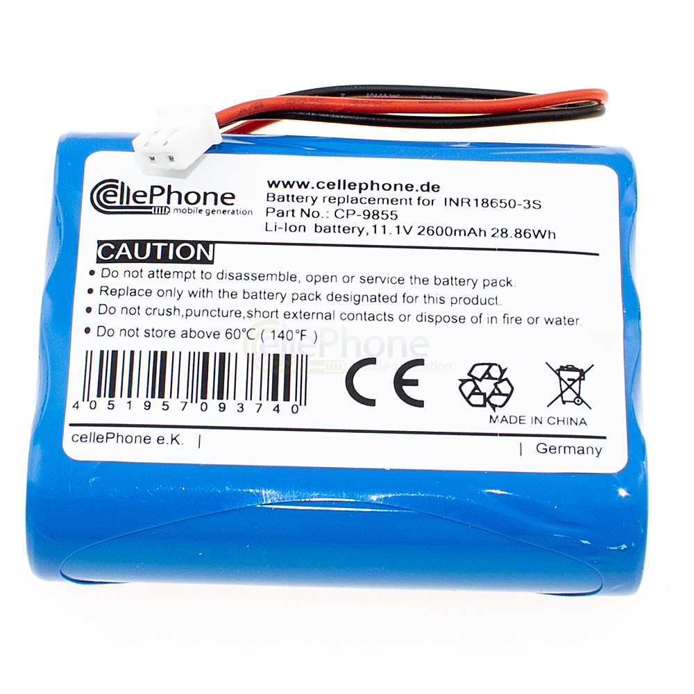 Battery Li-Ion for Altec Lansing Super Lifejacket Jolt Rugged (replaced INR18650-3S) - 2600mAh / 11,1V