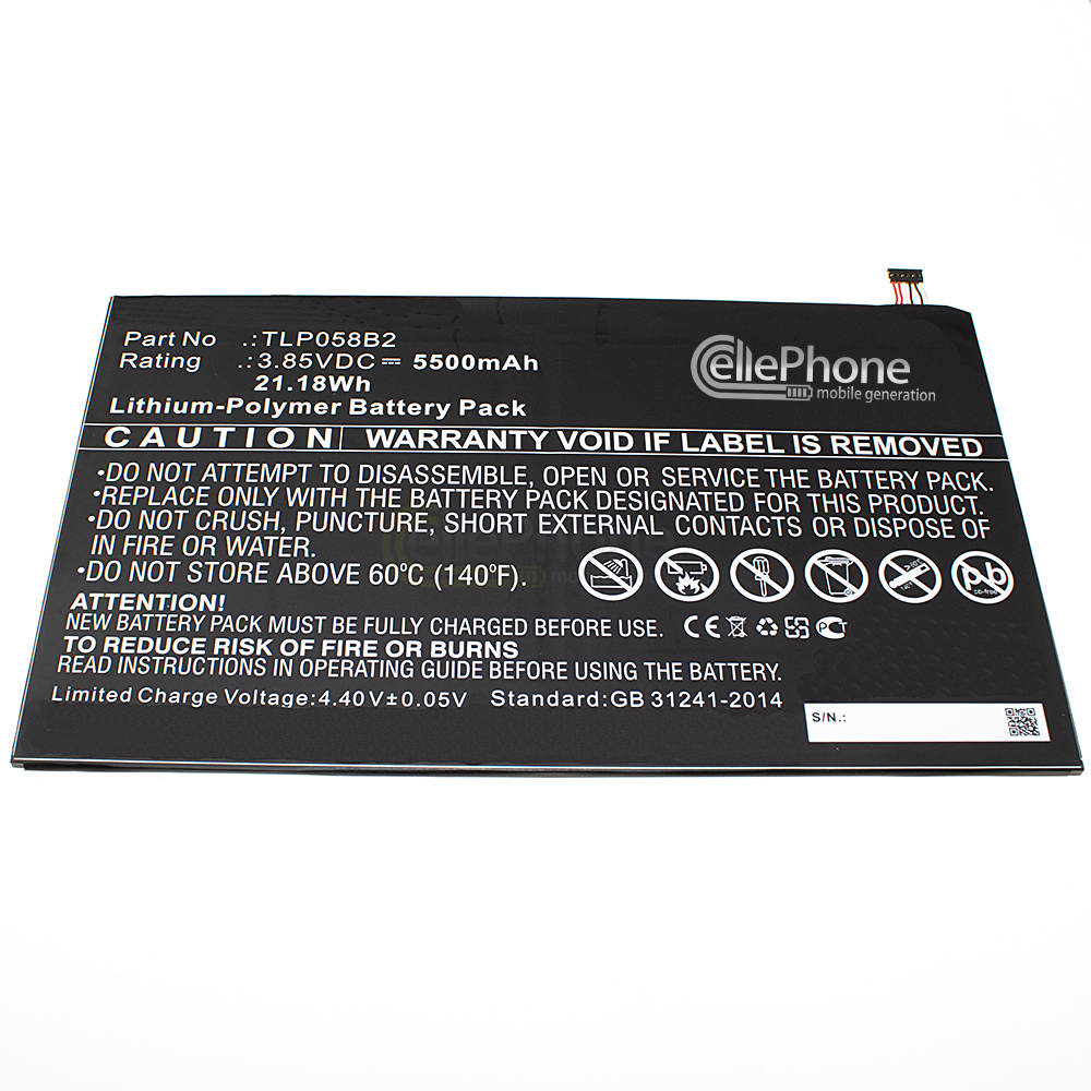 [9906] batteria Li-Polymer per Vodafone Tab Prime 7 VFD-1400 (sostituisce TLP058B2) - 5500mAh