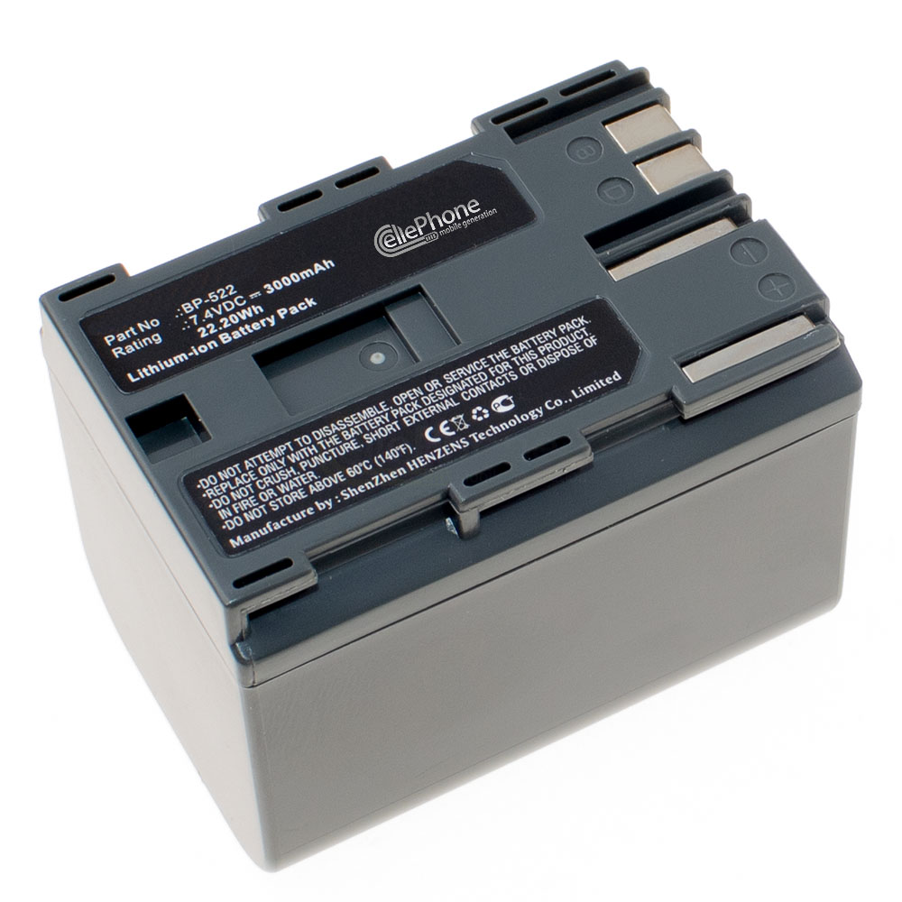[1797] Battery Li-Ion compatible with Canon BP-522 - 3000mAh / 7,4V