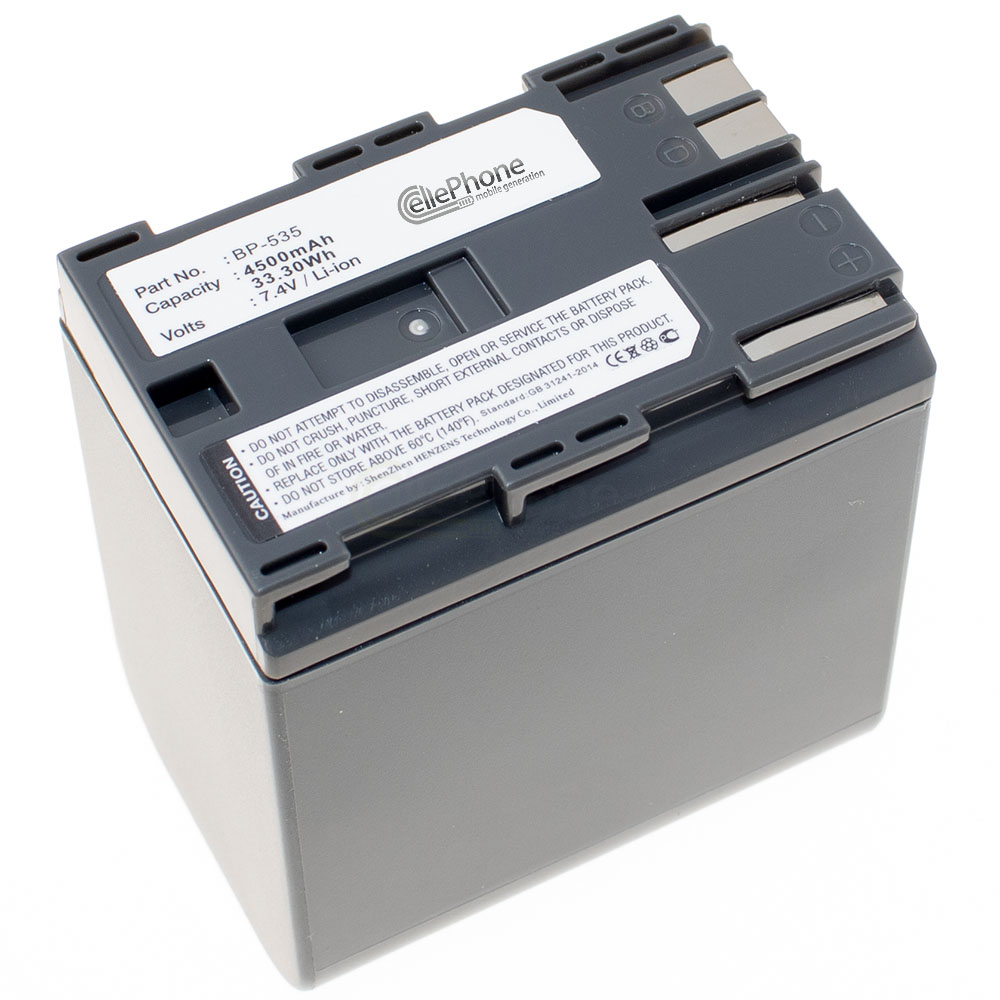 [1798] Batterie Li-Ion compatible avec Canon BP-535 - 4500mAh / 7,4V