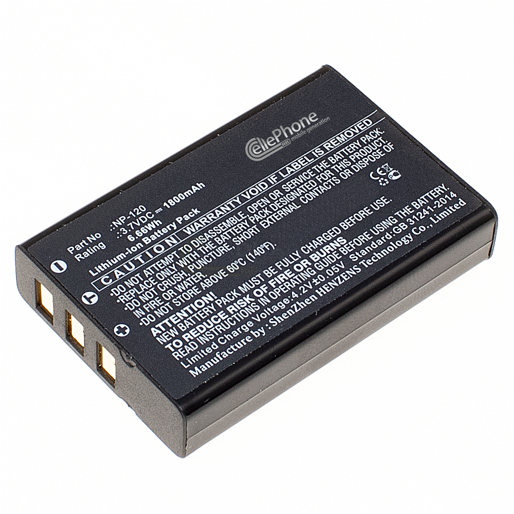 Batterie Li-Ion compatible avec Fuji NP-120 / Ricoh DB-43 / Pentax D-LI7 / BP-1500S