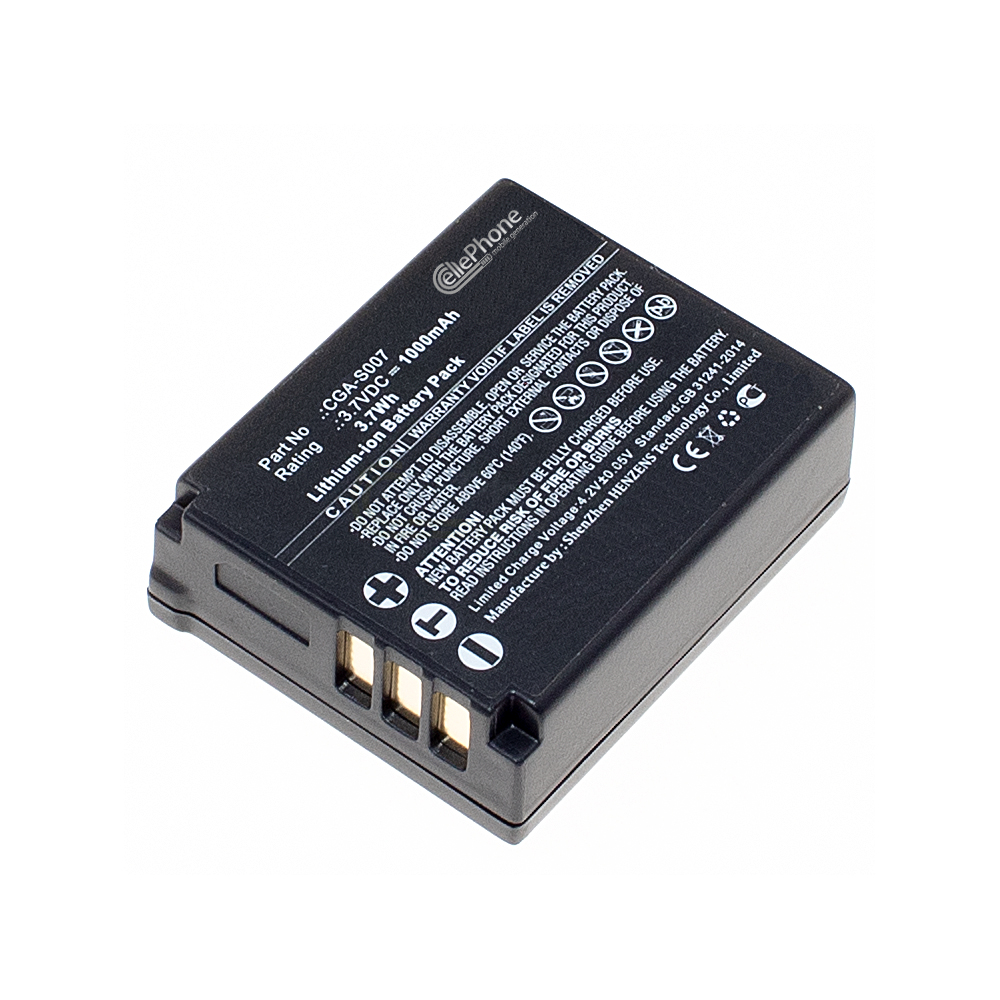 Akku Li-Ion kompatibel zu Panasonic CGA-S007 DMW-BCD10