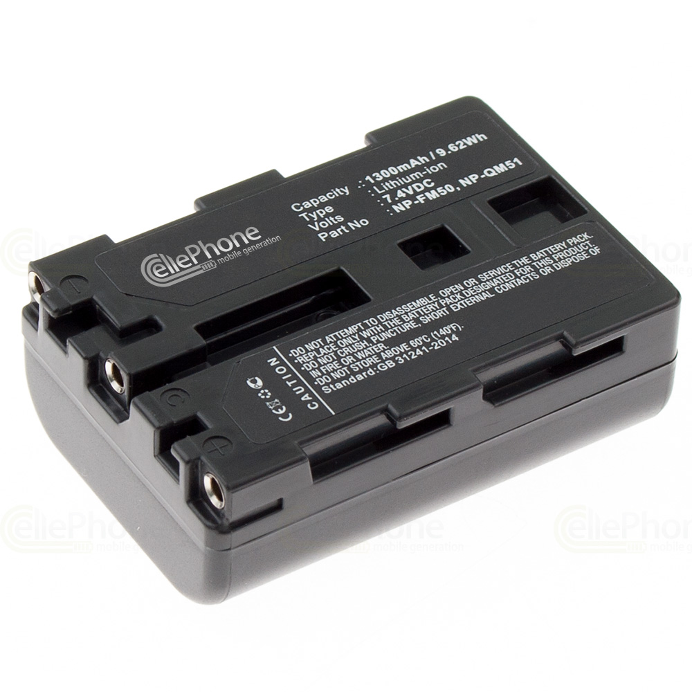 [2026] Battery Li-Ion compatible with Sony NP-FM50 / NP-QM51 / NP-FM55H