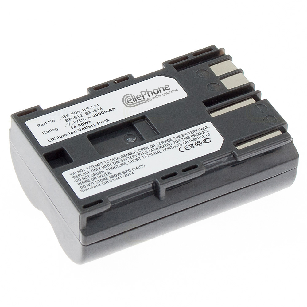 [2099] Batterie Li-Ion compatible avec Canon BP-511 / BP511 - 2000mAh / 7,4V
