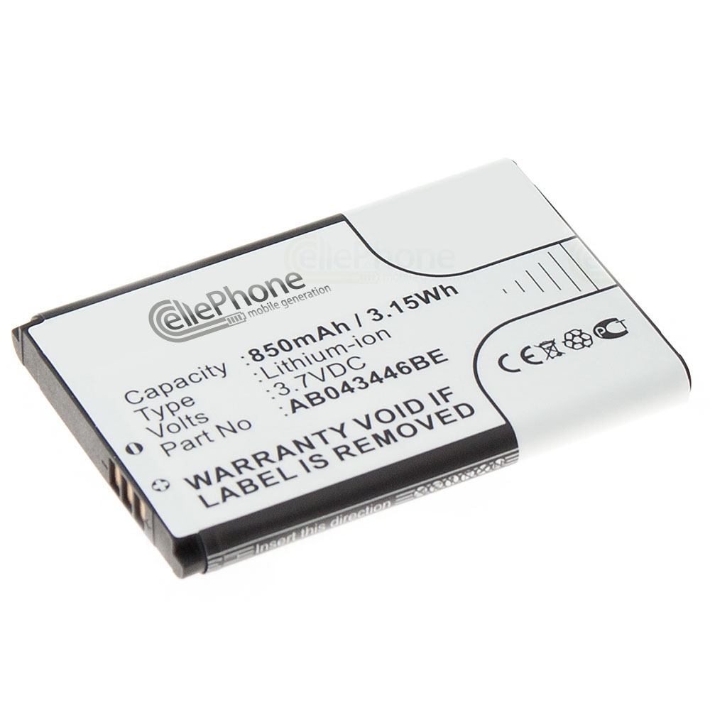 [2599] Batterie Li-Ion pour Samsung P900 B2100 C3300 C5212 E1110 E1130 E1170 E2120 E2121 F310 i320 M110 M310 (remplace AB553446BE)