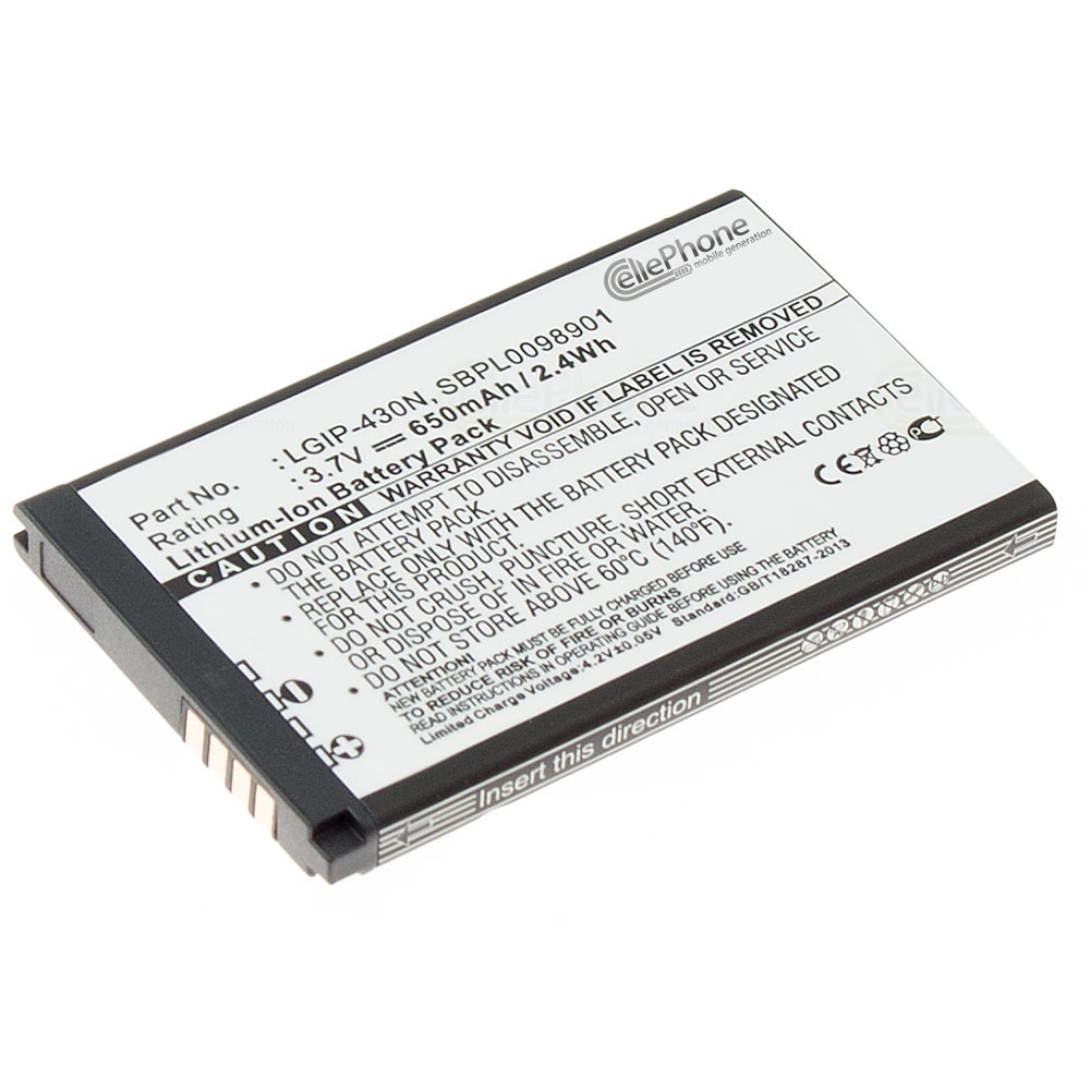 Batería Li-Ion para LG A133 A140 GU280 GW300 / Town C300 C320 (reemplazado LGIP-430N)