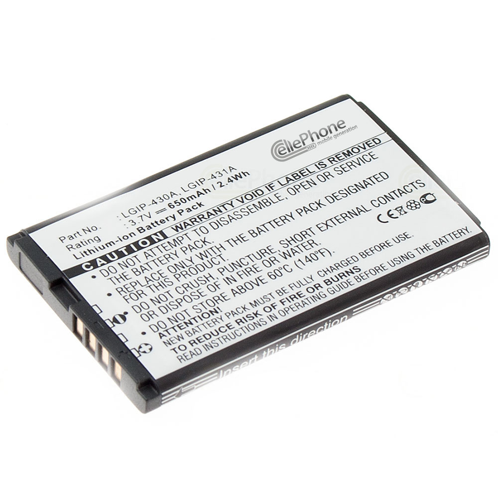Accu Li-Ion voor LG KP100 KP130 KP200 KP210 KP215 KU215 KP230 KP235 KU250 (vervangt LGIP-430A)