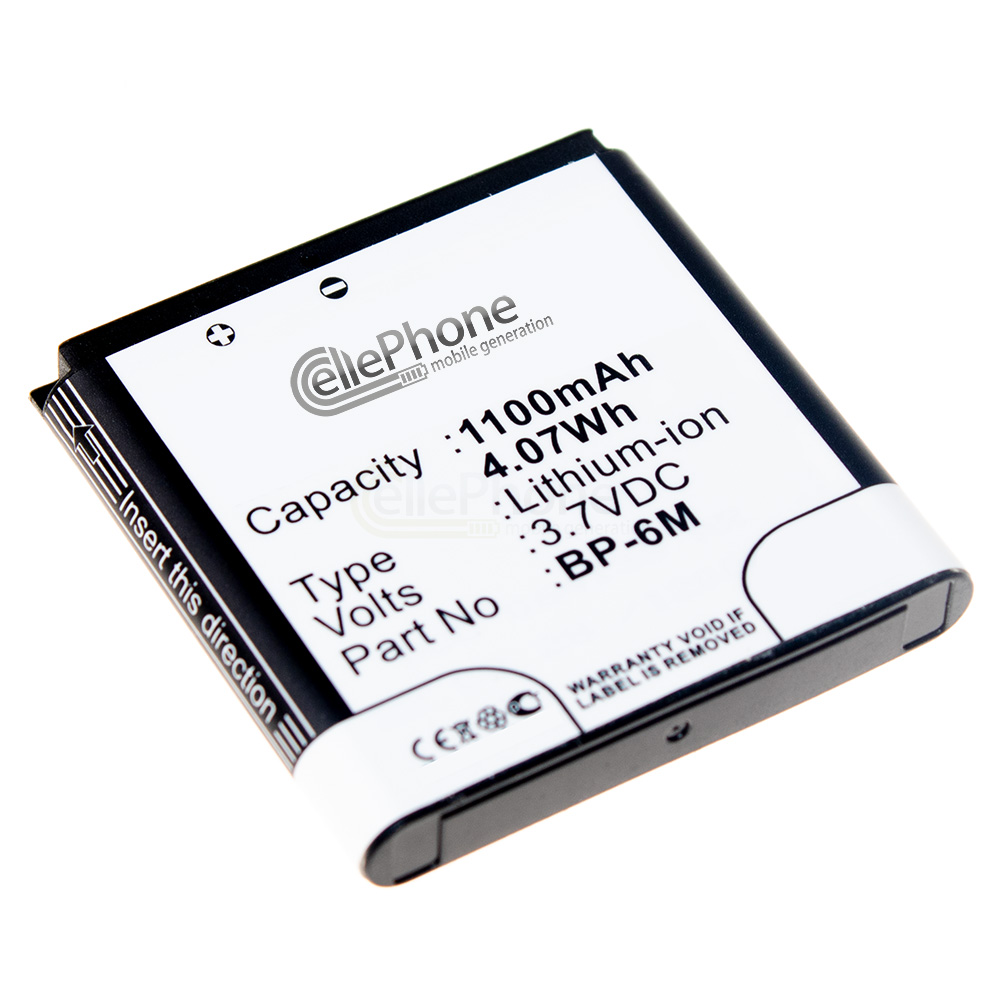 Battery Li-Ion for Nokia 3250 XpressMusic 6151 6233 6234 6280 6288 9300 9300i N73 N77 N93 (replaced BP-6M) 