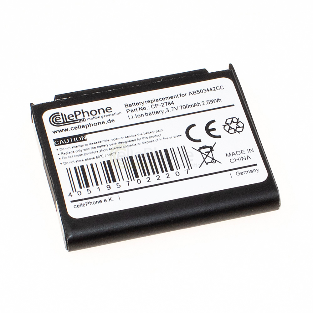 [2784] Akku Li-Ion für Samsung SGH-D900 D900B D900i D908 E690 E780 E783 E788 M359 (ersetzt AB503442CC)