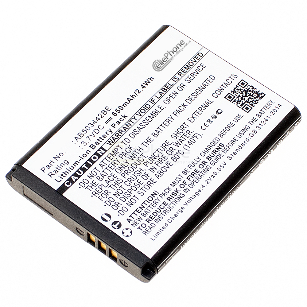 Akku Li-Ion für Samsung SGH-B110 E570 E578 J700 J700i J700v J708 (ersetzt AB503442BE)